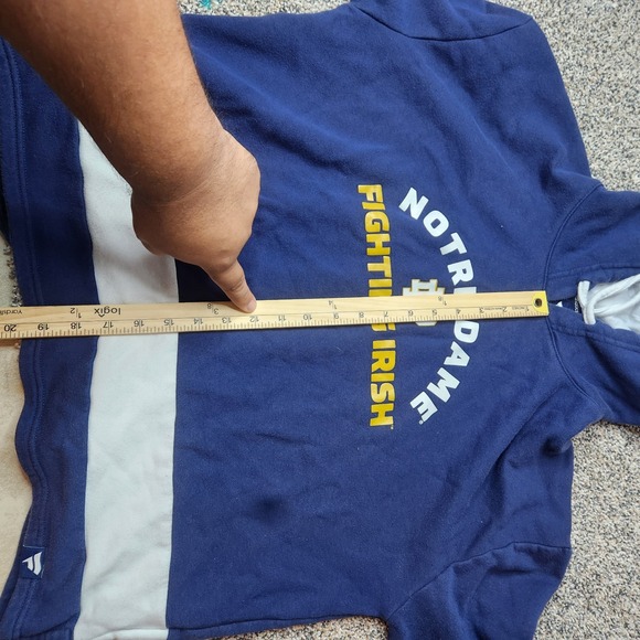 Fanatics Women's Large Notre Dame Heather Navy Block Party Arch Pullover - Picture 8 of 9